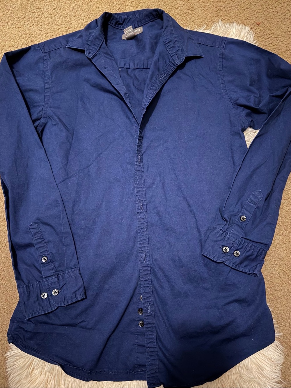 Van Heusen Navy Blue Button-Down Shirt